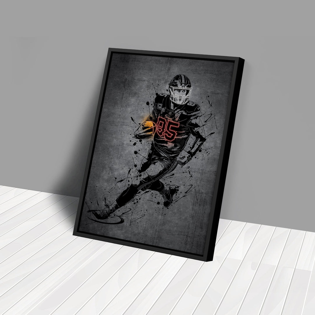 George Kittle Neon Canvas Art | Modern Wall Decor for 49ers Fans - CanvasNeon