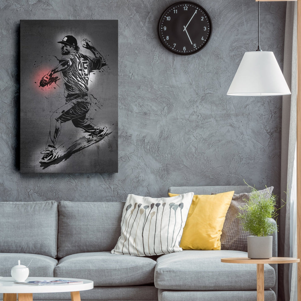 Gerrit Cole Neon Canvas Art | Modern Wall Decor for Yankees Fans - CanvasNeon