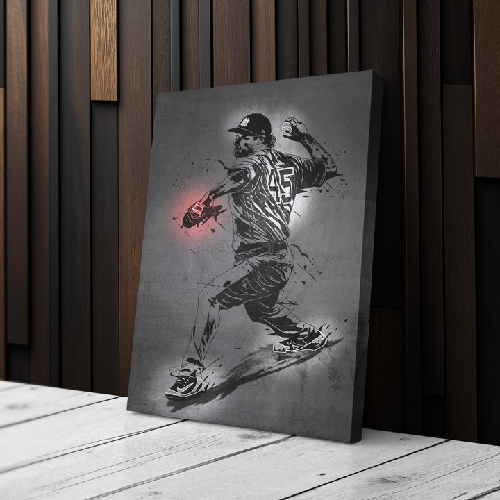 Gerrit Cole Neon Canvas Art | Modern Wall Decor for Yankees Fans - CanvasNeon