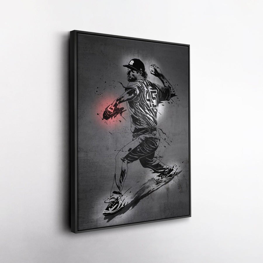 Gerrit Cole Neon Canvas Art | Modern Wall Decor for Yankees Fans - CanvasNeon