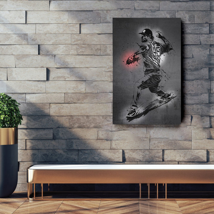 Gerrit Cole Neon Canvas Art | Modern Wall Decor for Yankees Fans - CanvasNeon