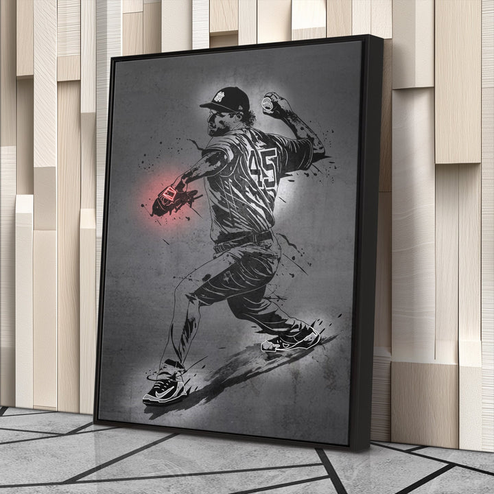 Gerrit Cole Neon Canvas Art | Modern Wall Decor for Yankees Fans - CanvasNeon