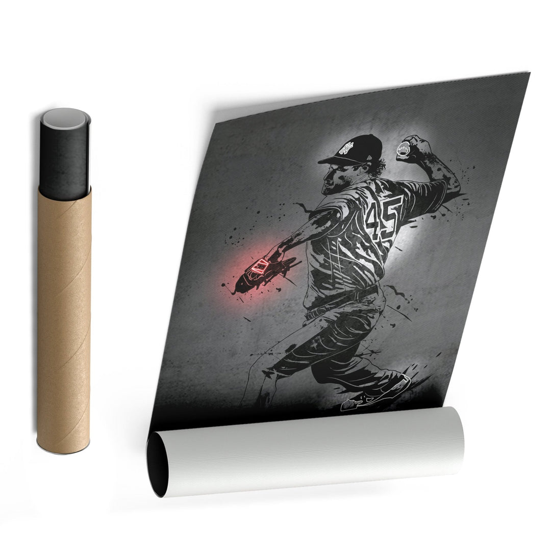 Gerrit Cole Neon Canvas Art | Modern Wall Decor for Yankees Fans - CanvasNeon