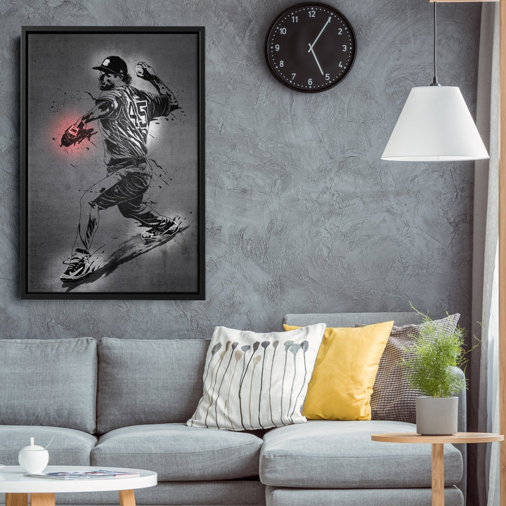 Gerrit Cole Neon Canvas Art | Modern Wall Decor for Yankees Fans - CanvasNeon