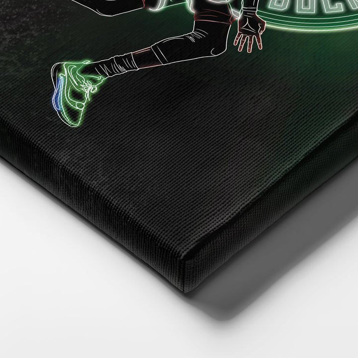 Giannis Antetokounmpo Neon Canvas Art | Bucks Wall Decor - CanvasNeon