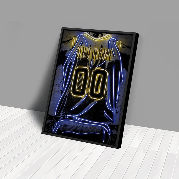 Golden State Warriors Custom Jersey Canvas | Neon Wall Art - CanvasNeon