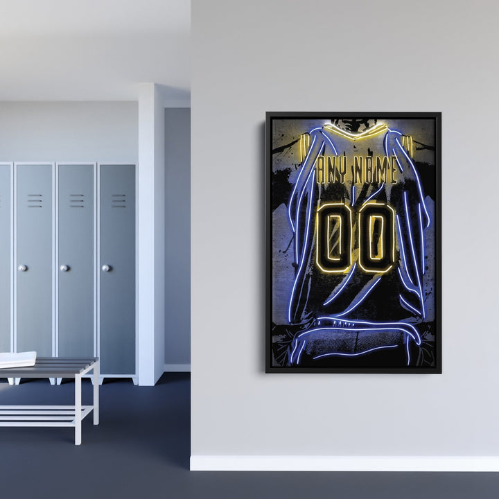 Golden State Warriors Custom Jersey Canvas | Neon Wall Art - CanvasNeon