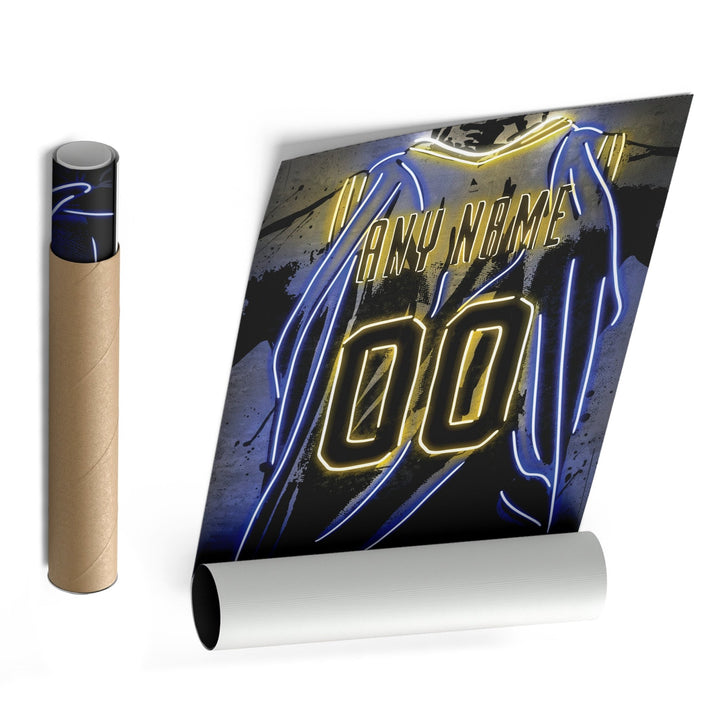 Golden State Warriors Custom Jersey Canvas | Neon Wall Art - CanvasNeon