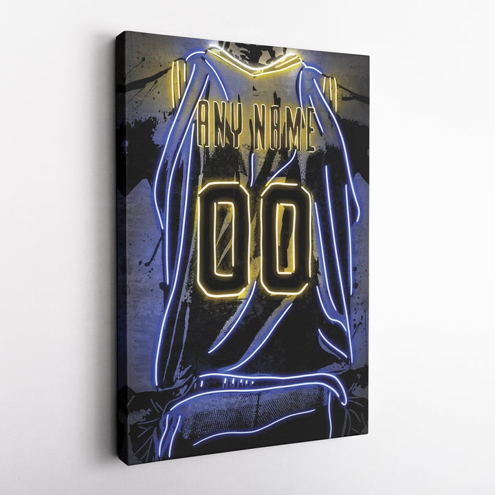 Golden State Warriors Custom Jersey Canvas | Neon Wall Art - CanvasNeon
