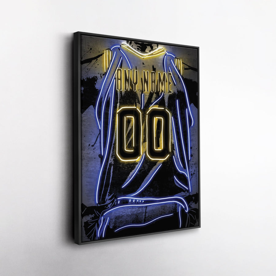 Golden State Warriors Custom Jersey Canvas | Neon Wall Art - CanvasNeon