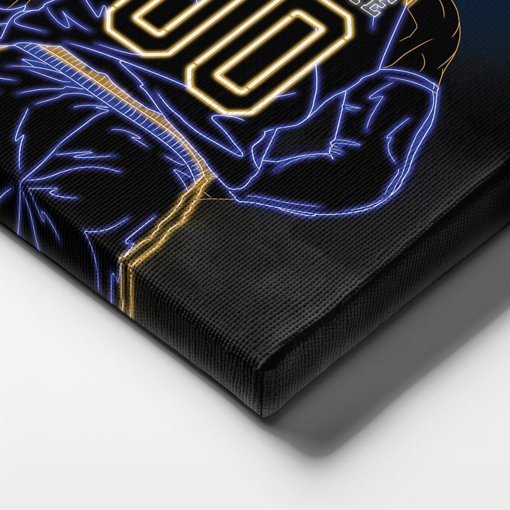 Golden State Warriors Personalized Jersey Canvas | Neon Wall Art - CanvasNeon