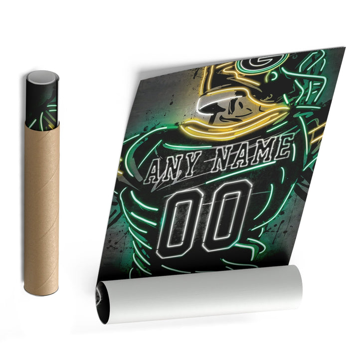 Green Bay Packers Custom Jersey Canvas | Neon Wall Art - CanvasNeon