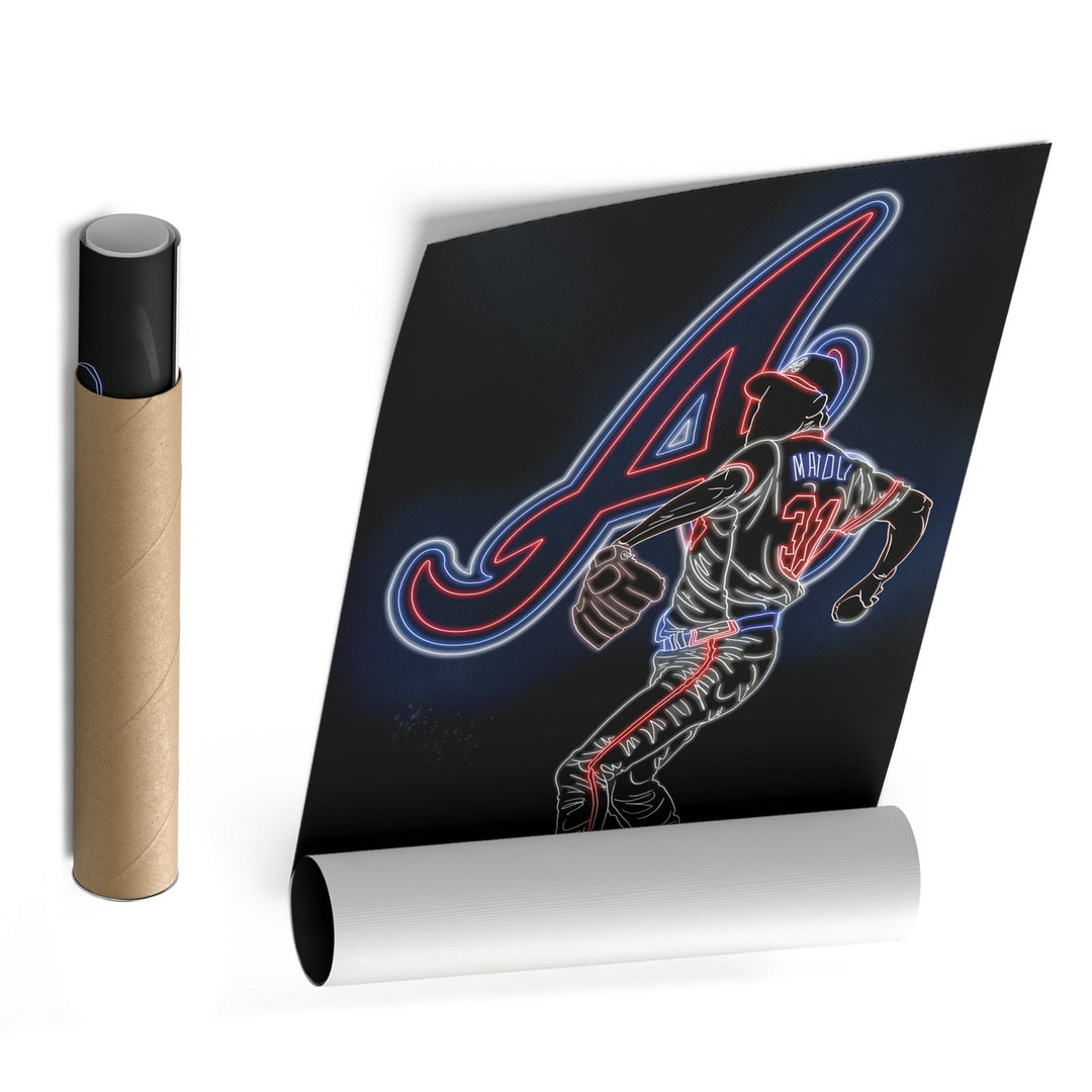 Greg Maddux Neon Canvas Art | Braves Wall Decor - CanvasNeon
