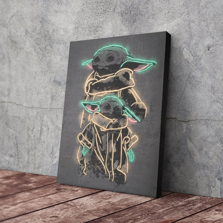 Grogu Canvas | Star Wars Neon Wall Art - CanvasNeon