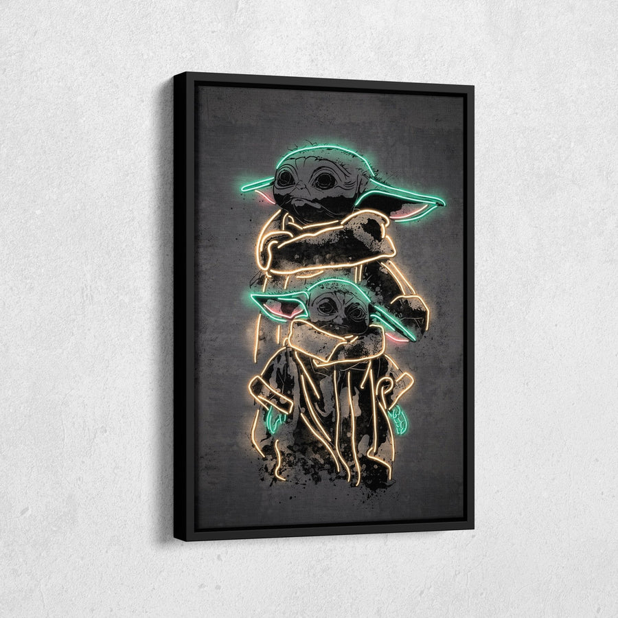 Grogu Canvas | Star Wars Neon Wall Art - CanvasNeon