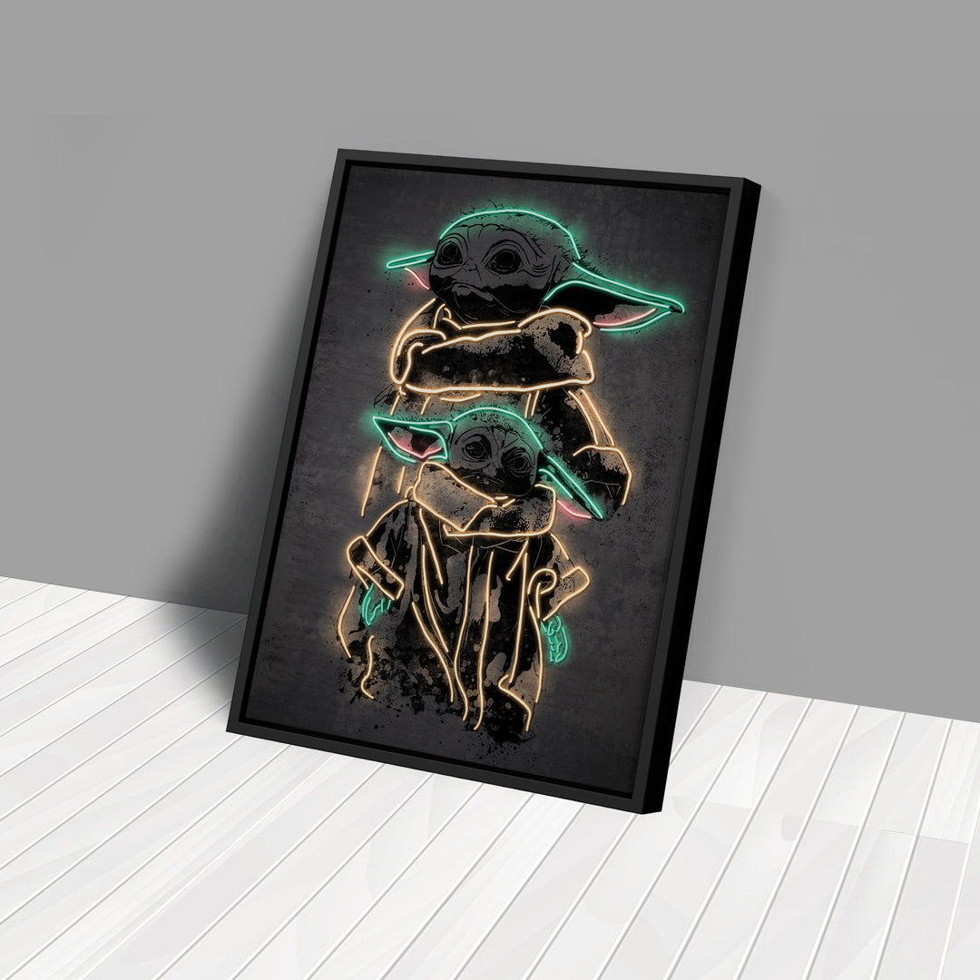 Grogu Canvas | Star Wars Neon Wall Art - CanvasNeon