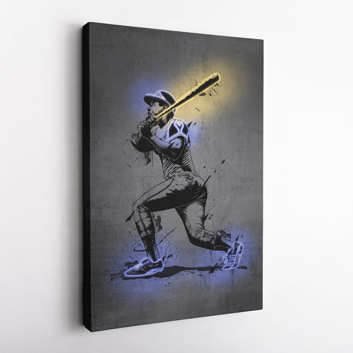 Hank Aaron Neon Canvas Art | Modern Wall Decor for Braves Fans - CanvasNeon