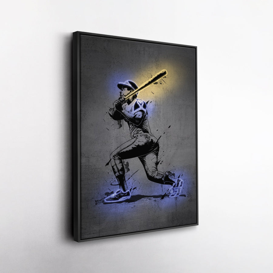 Hank Aaron Neon Canvas Art | Modern Wall Decor for Braves Fans - CanvasNeon