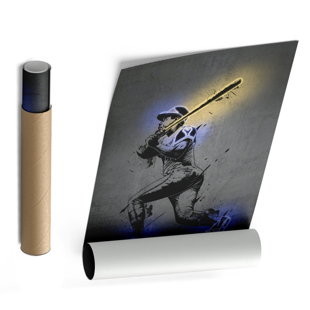 Hank Aaron Neon Canvas Art | Modern Wall Decor for Braves Fans - CanvasNeon
