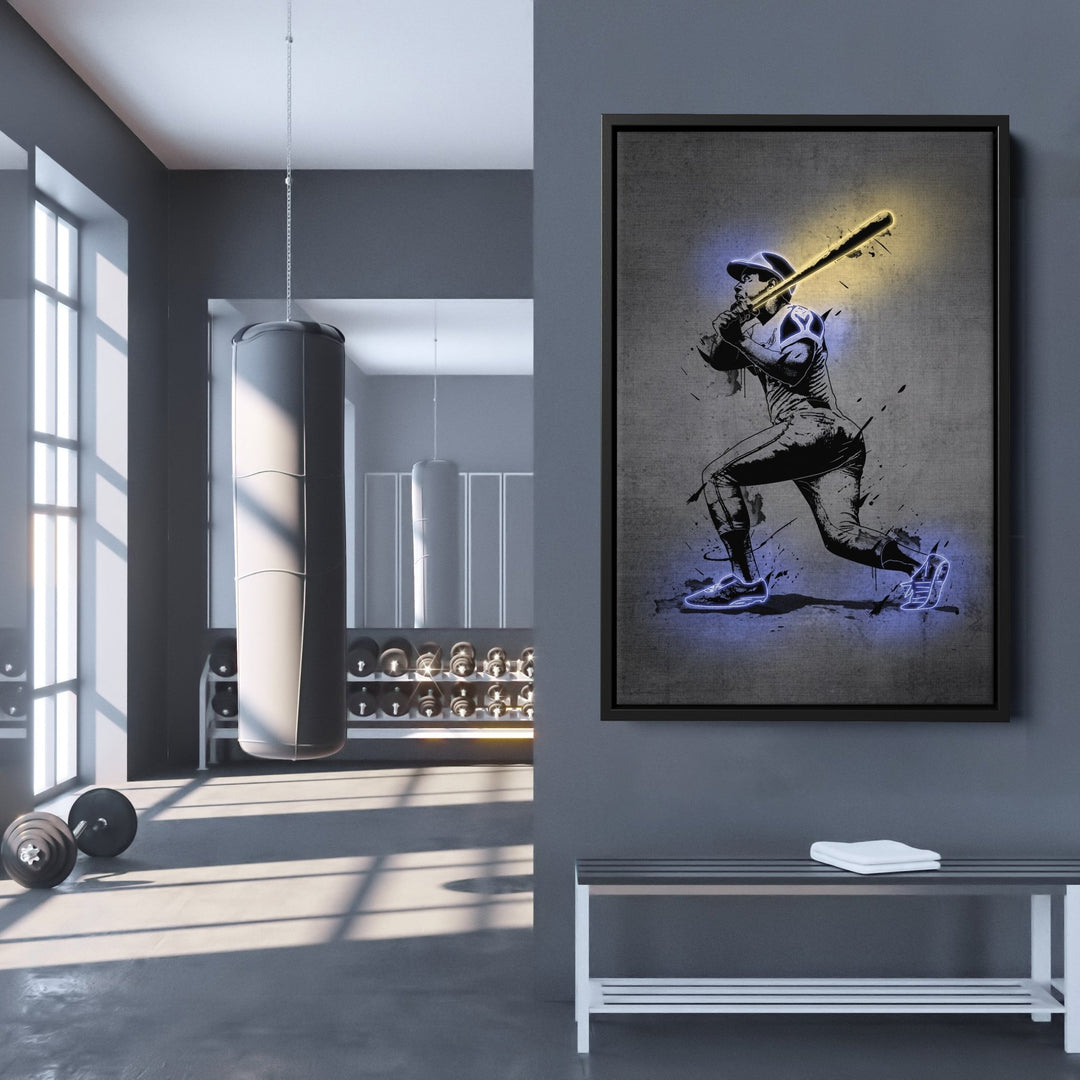 Hank Aaron Neon Canvas Art | Modern Wall Decor for Braves Fans - CanvasNeon
