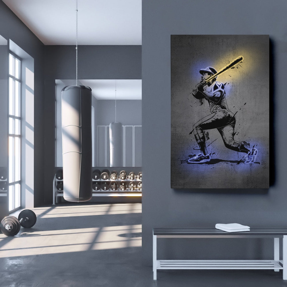 Hank Aaron Neon Canvas Art | Modern Wall Decor for Braves Fans - CanvasNeon