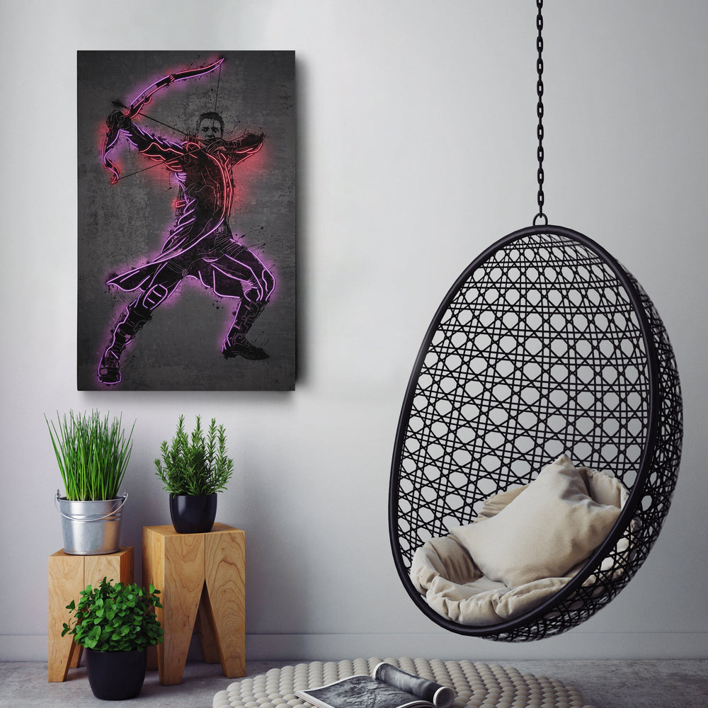 Hawkeye Canvas | Marvel Neon Wall Art - CanvasNeon
