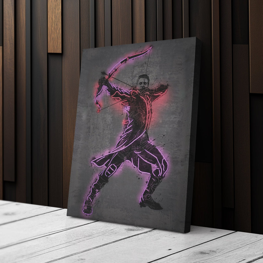 Hawkeye Canvas | Marvel Neon Wall Art - CanvasNeon