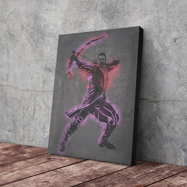 Hawkeye Canvas | Marvel Neon Wall Art - CanvasNeon