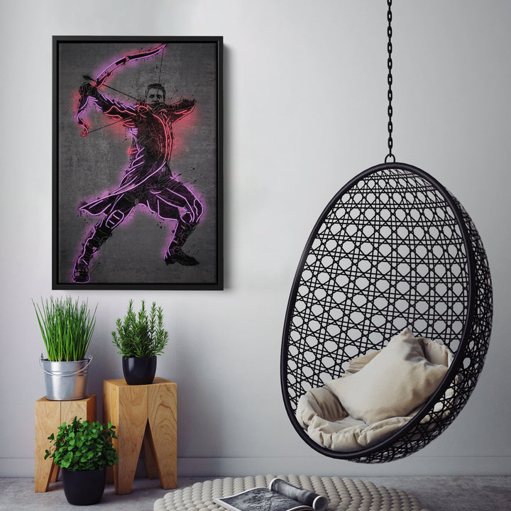 Hawkeye Canvas | Marvel Neon Wall Art - CanvasNeon