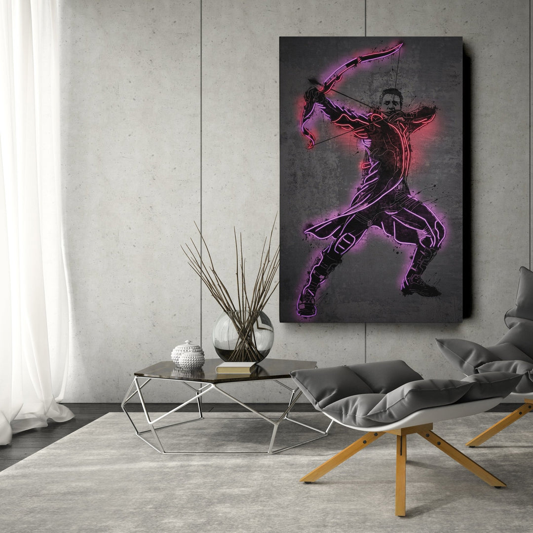 Hawkeye Canvas | Marvel Neon Wall Art - CanvasNeon