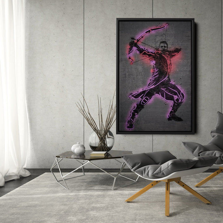 Hawkeye Canvas | Marvel Neon Wall Art - CanvasNeon