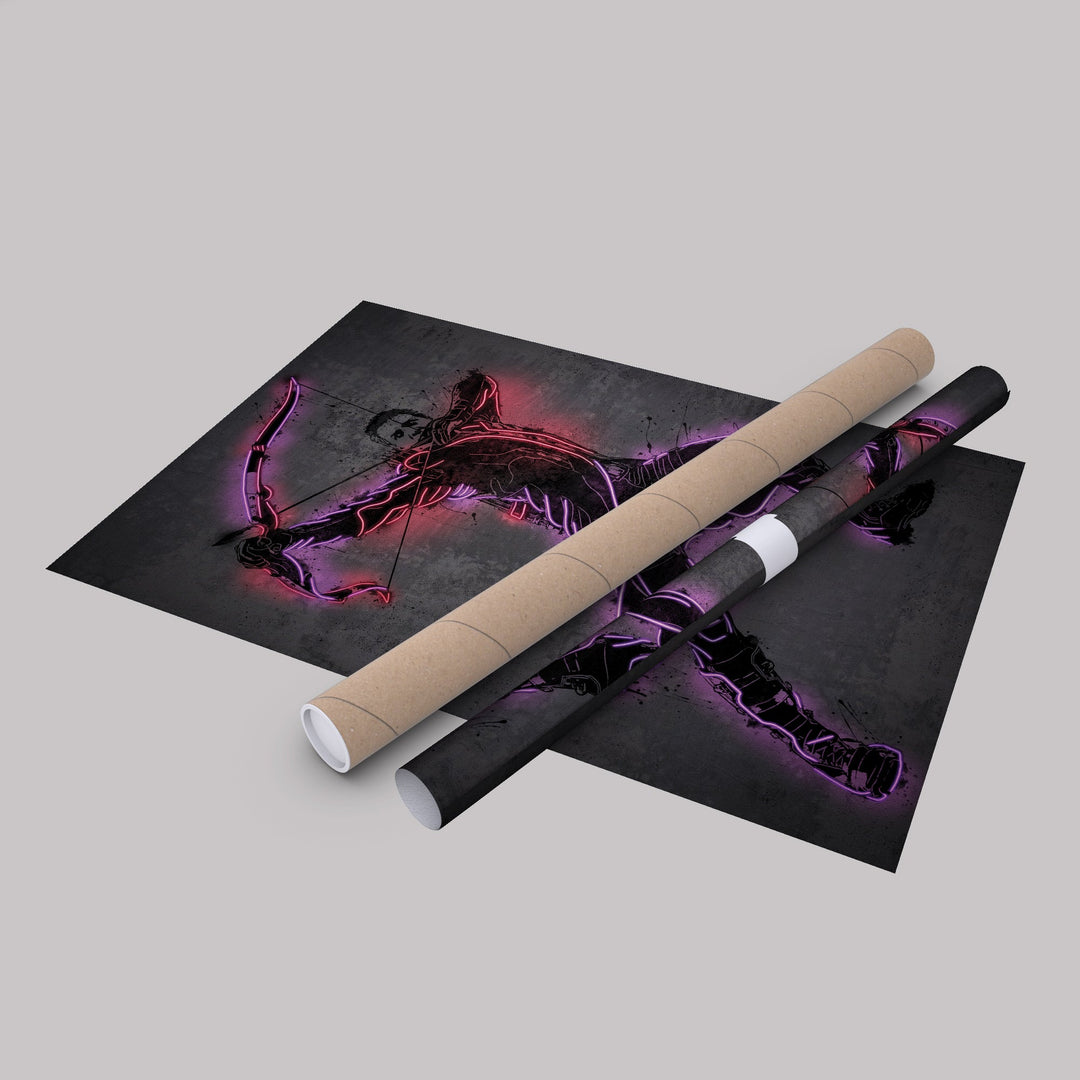 Hawkeye Canvas | Marvel Neon Wall Art - CanvasNeon