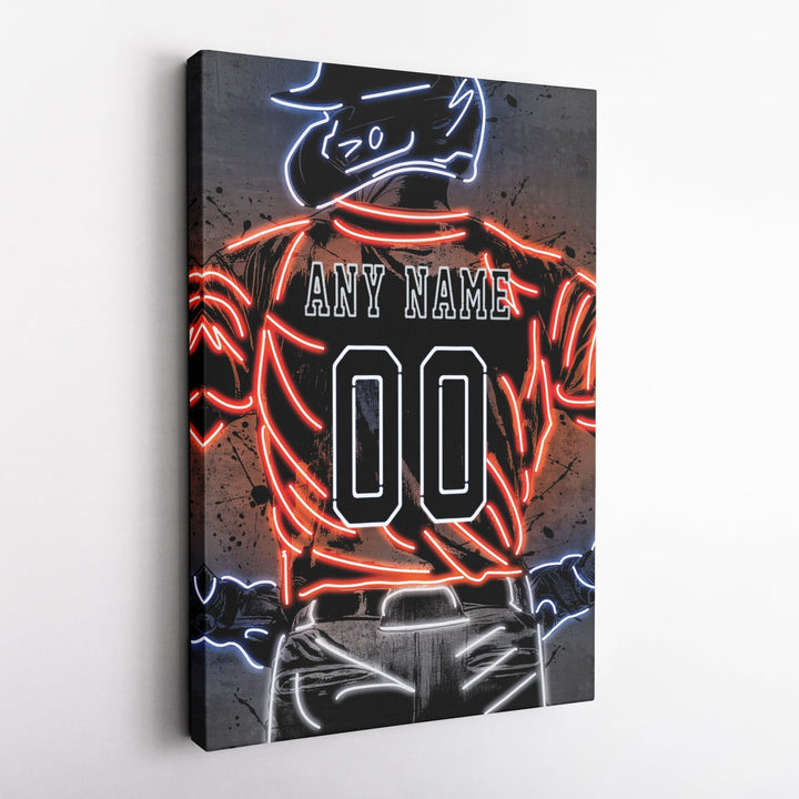 Houston Astros Custom Jersey Canvas | Neon Wall Art - CanvasNeon