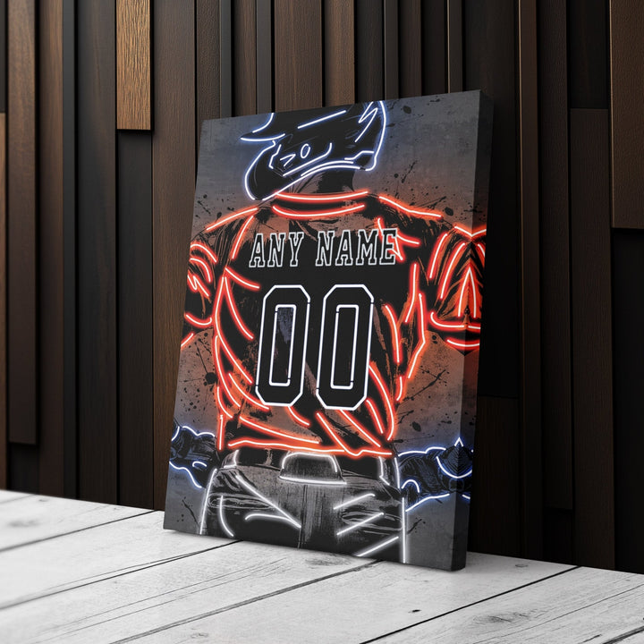 Houston Astros Custom Jersey Canvas | Neon Wall Art - CanvasNeon