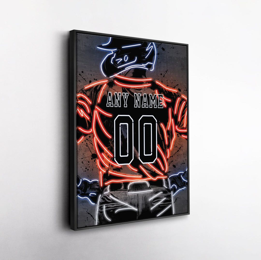 Houston Astros Custom Jersey Canvas | Neon Wall Art - CanvasNeon