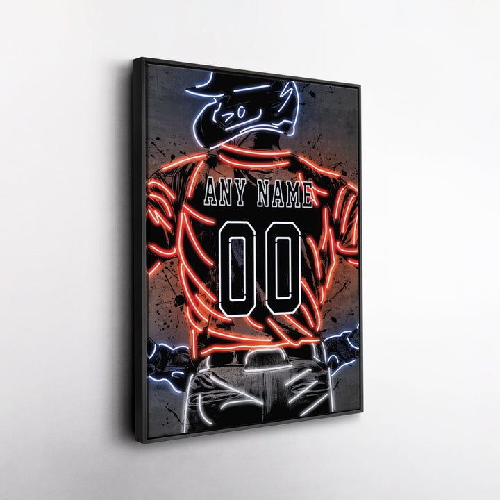 Houston Astros Custom Jersey Canvas | Neon Wall Art - CanvasNeon