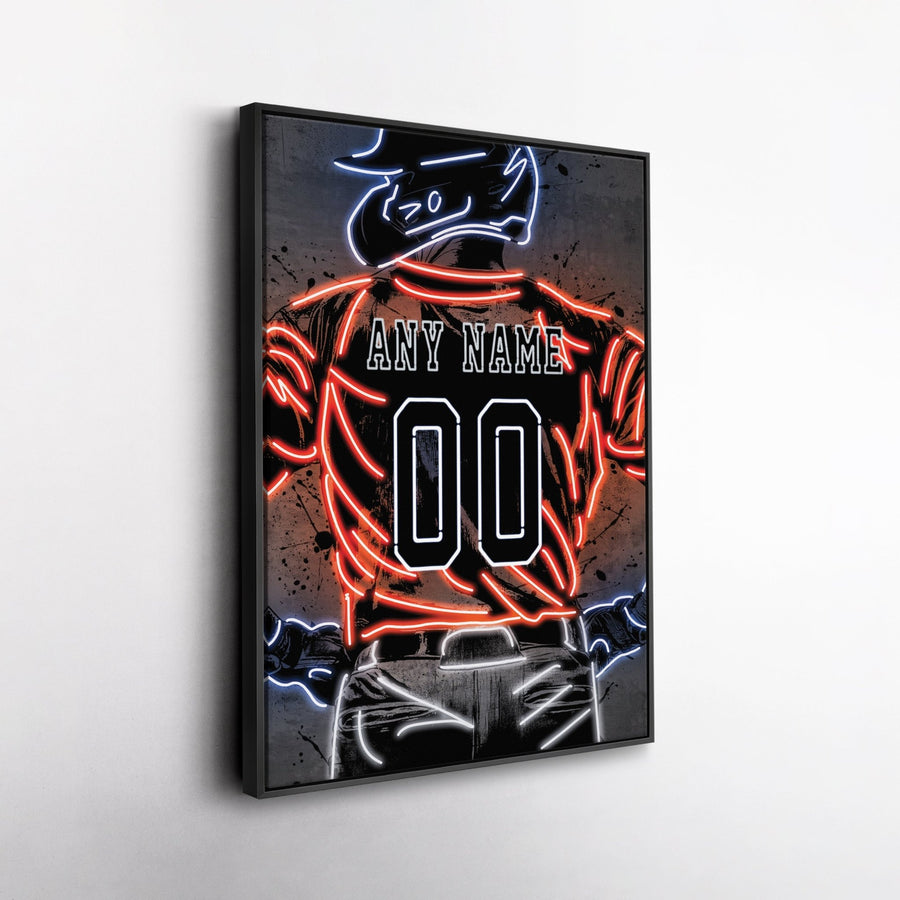 Houston Astros Custom Jersey Canvas | Neon Wall Art - CanvasNeon
