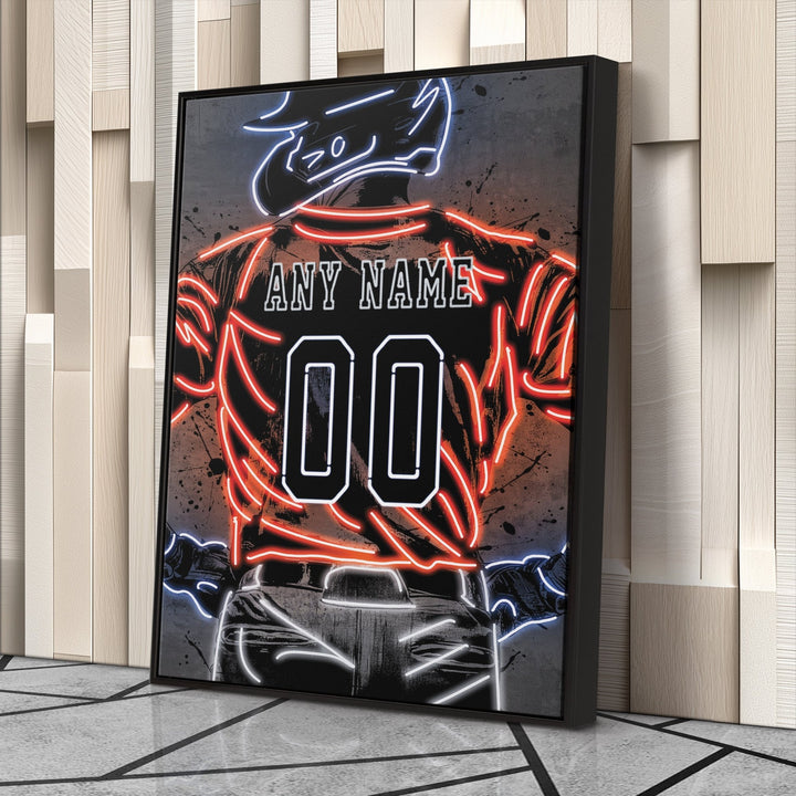 Houston Astros Custom Jersey Canvas | Neon Wall Art - CanvasNeon