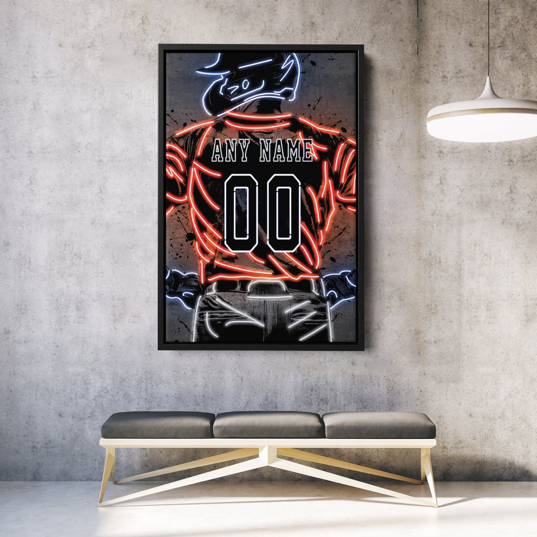 Houston Astros Custom Jersey Canvas | Neon Wall Art - CanvasNeon