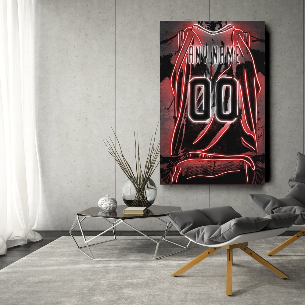 Houston Rockets Custom Jersey Canvas | Neon Wall Art - CanvasNeon