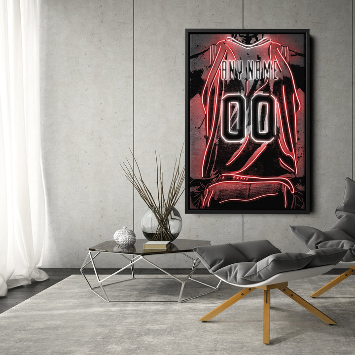 Houston Rockets Custom Jersey Canvas | Neon Wall Art - CanvasNeon