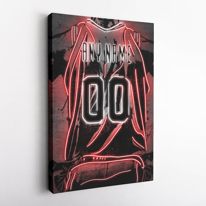 Houston Rockets Custom Jersey Canvas | Neon Wall Art - CanvasNeon