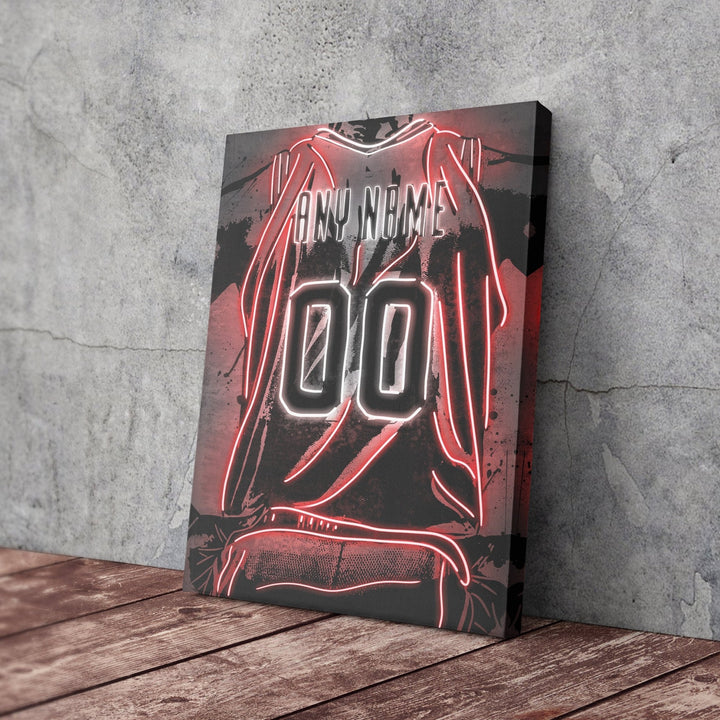 Houston Rockets Custom Jersey Canvas | Neon Wall Art - CanvasNeon