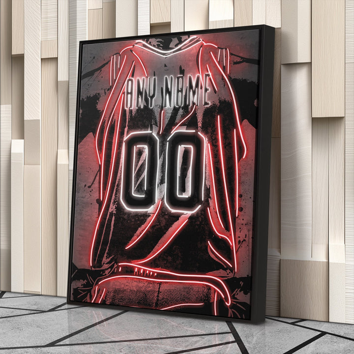 Houston Rockets Custom Jersey Canvas | Neon Wall Art - CanvasNeon