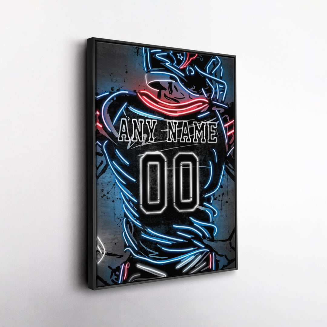 Houston Texans Custom Jersey Canvas | Neon Wall Art - CanvasNeon