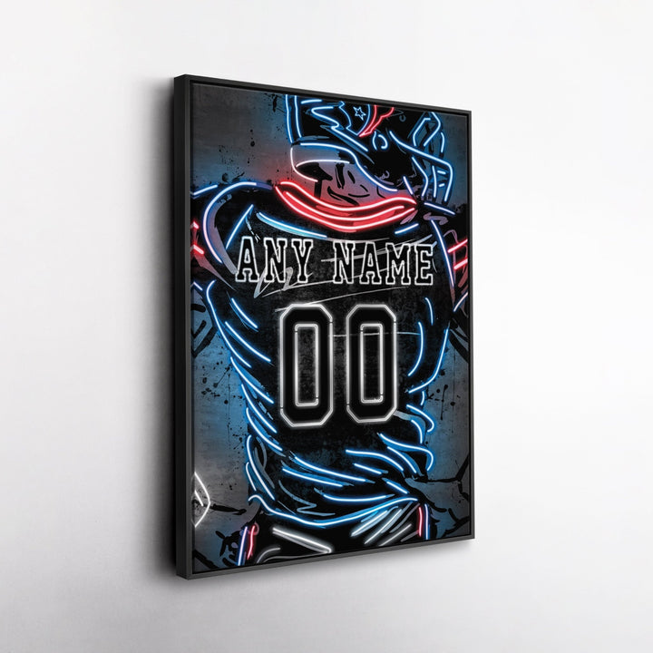 Houston Texans Custom Jersey Canvas | Neon Wall Art - CanvasNeon