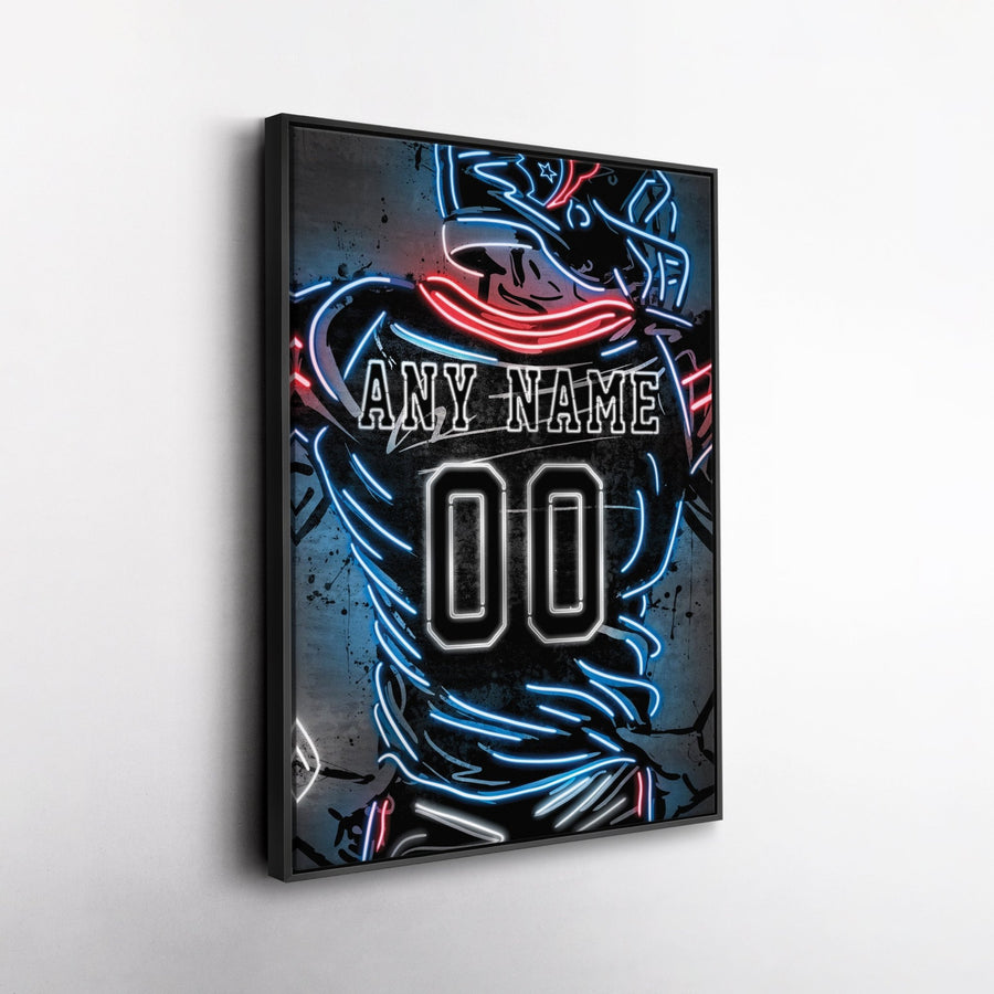 Houston Texans Custom Jersey Canvas | Neon Wall Art - CanvasNeon