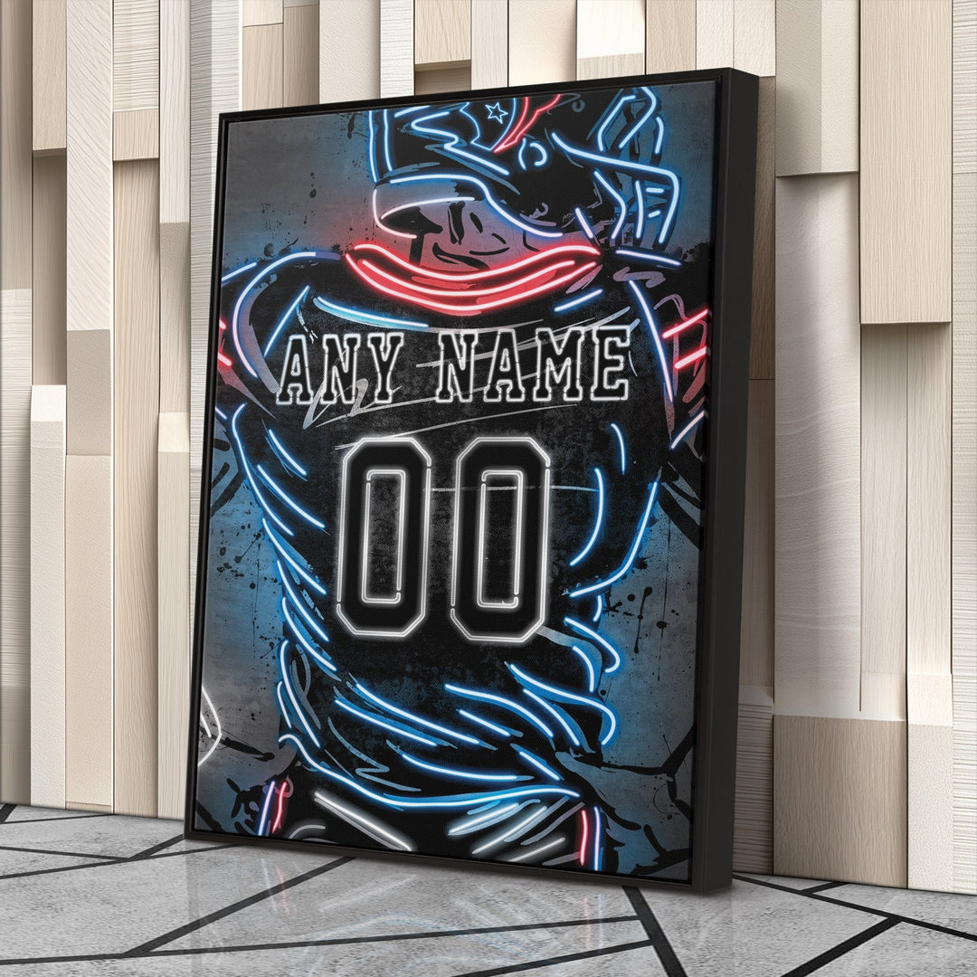 Houston Texans Custom Jersey Canvas | Neon Wall Art - CanvasNeon