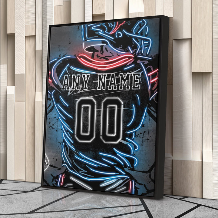 Houston Texans Custom Jersey Canvas | Neon Wall Art - CanvasNeon