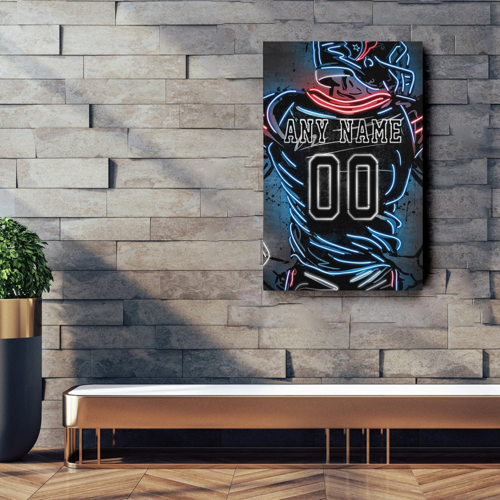 Houston Texans Custom Jersey Canvas | Neon Wall Art - CanvasNeon